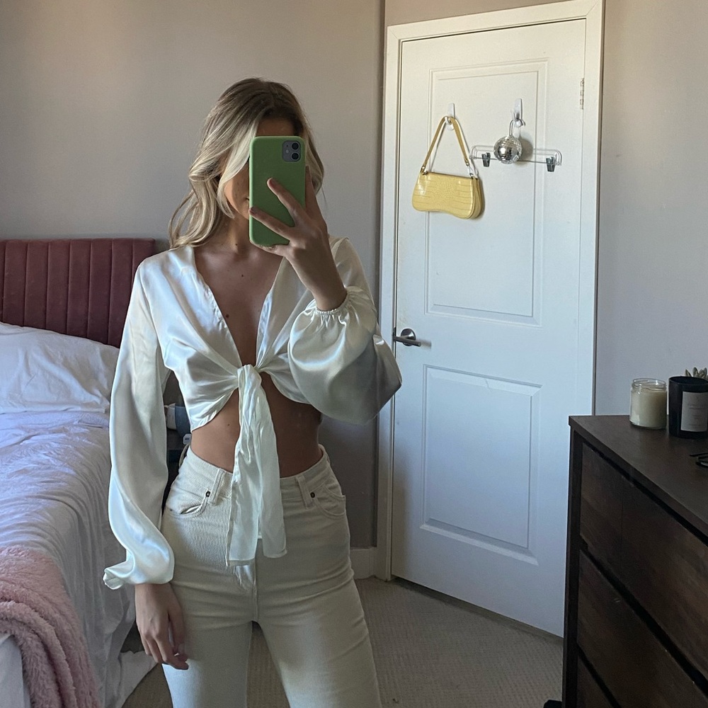 Windsor Satin Tie Top - Size S